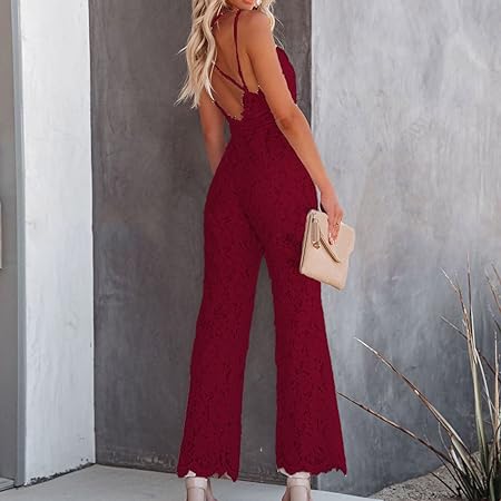 Ärmelloser Jumpsuit mit Spitzen-Details