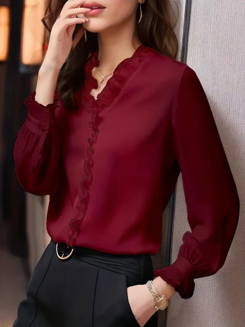 Modische Langarm-Casual-Bluse für Damen