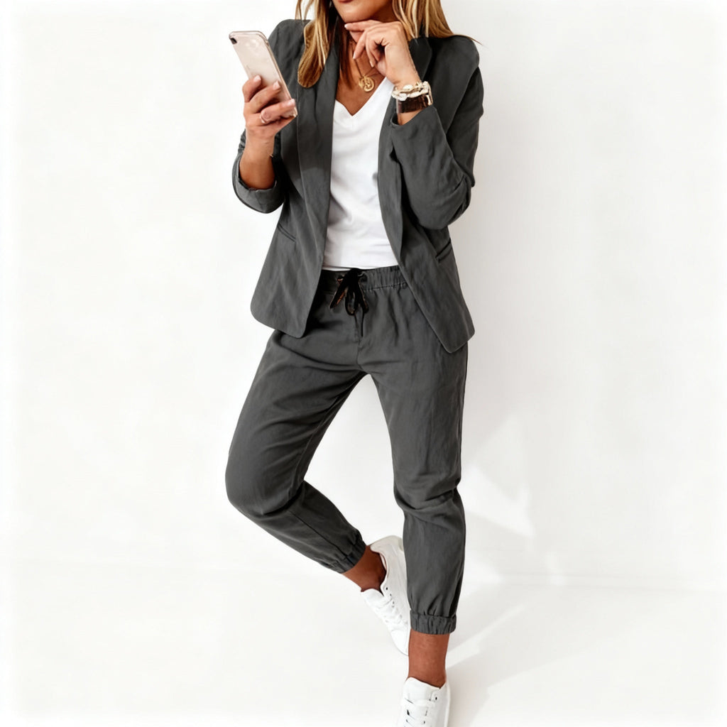 Elegantes Damen Blazer- und Jogger-Set – Stilvolles Koordinationsoutfit