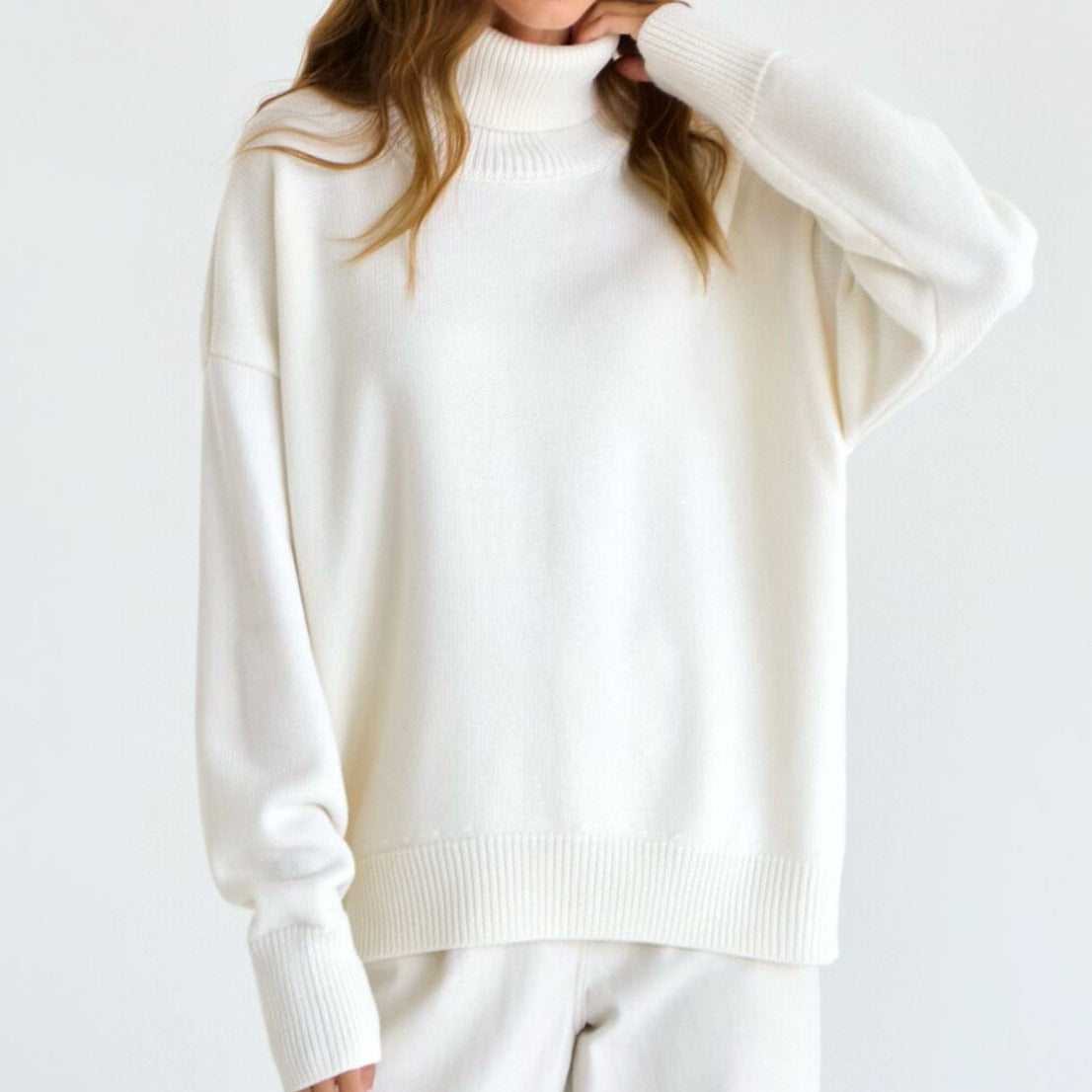 Damen Oversized Rollkragenpullover - Zeitloses Strickdesign