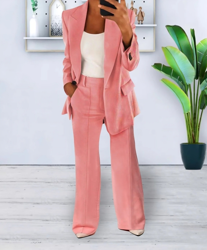 Blazer mit weitem Hosen-Set